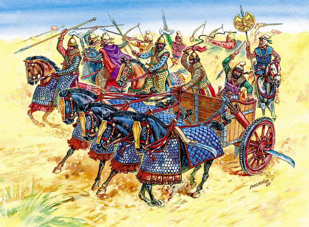 Persian Chariot and Cavalry