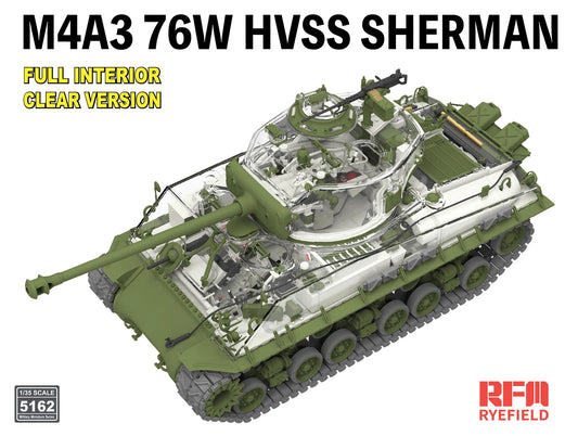 U.S. Medium Tank M4A3 76W HVSS Sherman - Full Interior Clear Version
