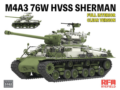 U.S. Medium Tank M4A3 76W HVSS Sherman - Full Interior Clear Version